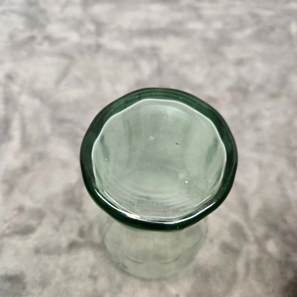 Coca-Cola Georgia Green Glass Tumbler Embossed Logo Contour Shape 6 inch
